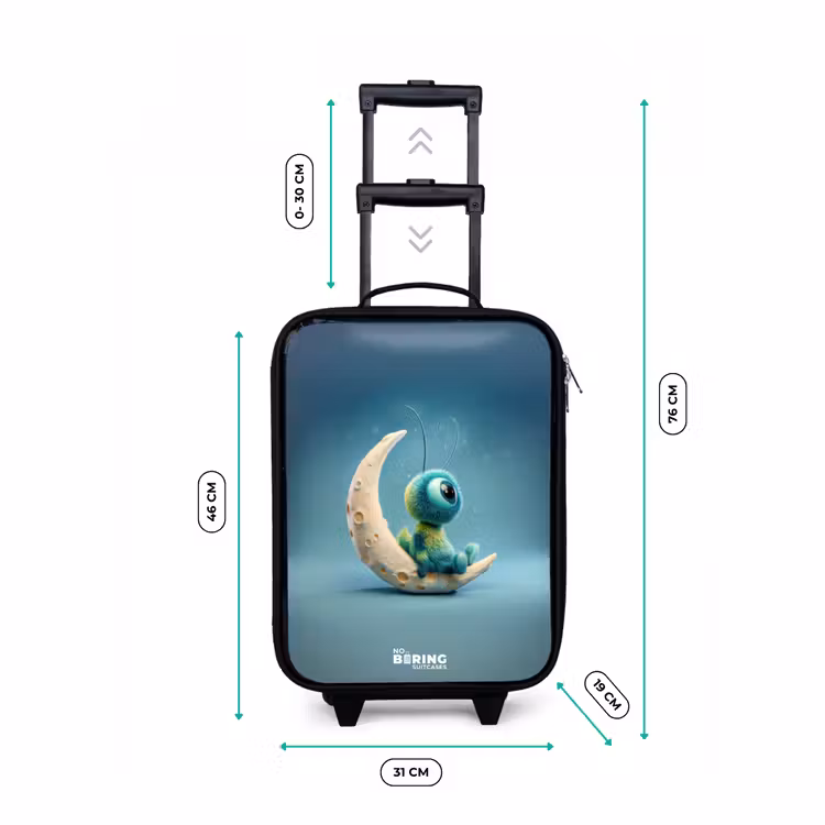 Dromerig Wezentje op de Maan Kinderkoffer - Zwart klein -productfoto_formaten