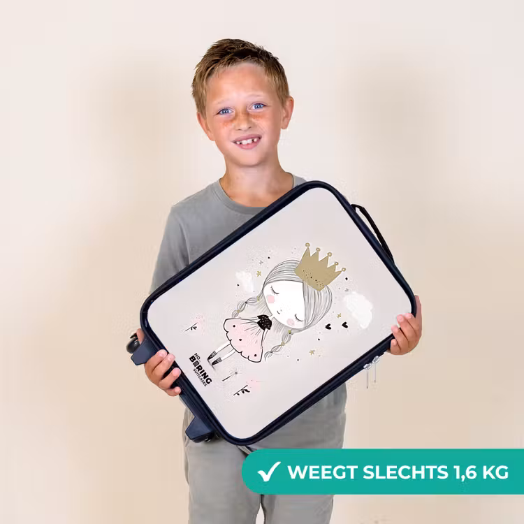 Dromerige prinses met gevlochten haar Kinderkoffer - Zwart klein -sfeer4_NL