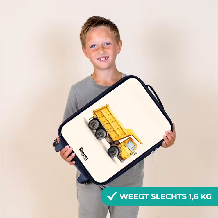 Kiepwagen - Getekend - Geel Kinderkoffer - Zwart klein -sfeer4_NL