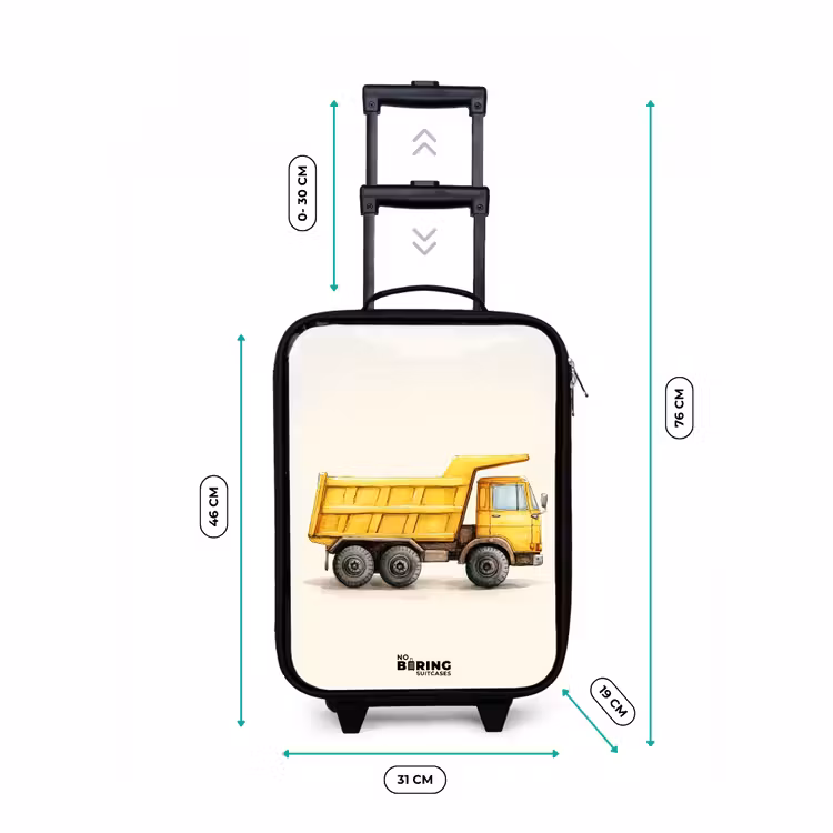 Kiepwagen - Getekend - Geel Kinderkoffer - Zwart klein -productfoto_formaten