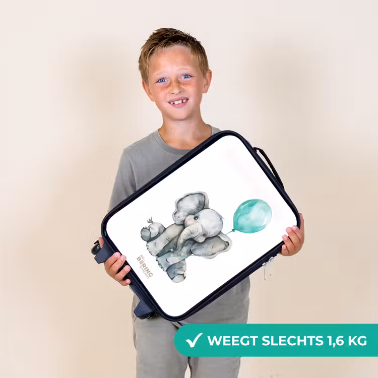 Olifant met blauwe ballon Kinderkoffer - Zwart klein -sfeer4_NL