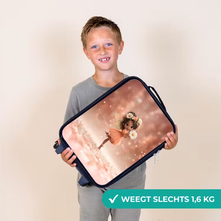 Fee met madeliefjes Kinderkoffer - Zwart klein -sfeer4_NL