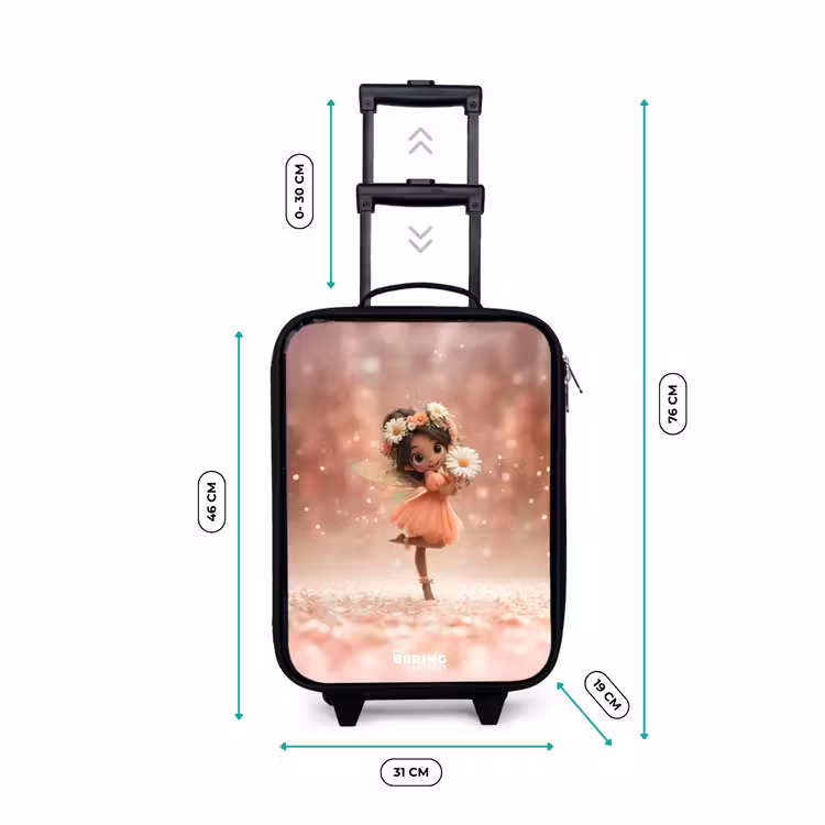 Fee met madeliefjes Kinderkoffer - Zwart klein -productfoto_formaten