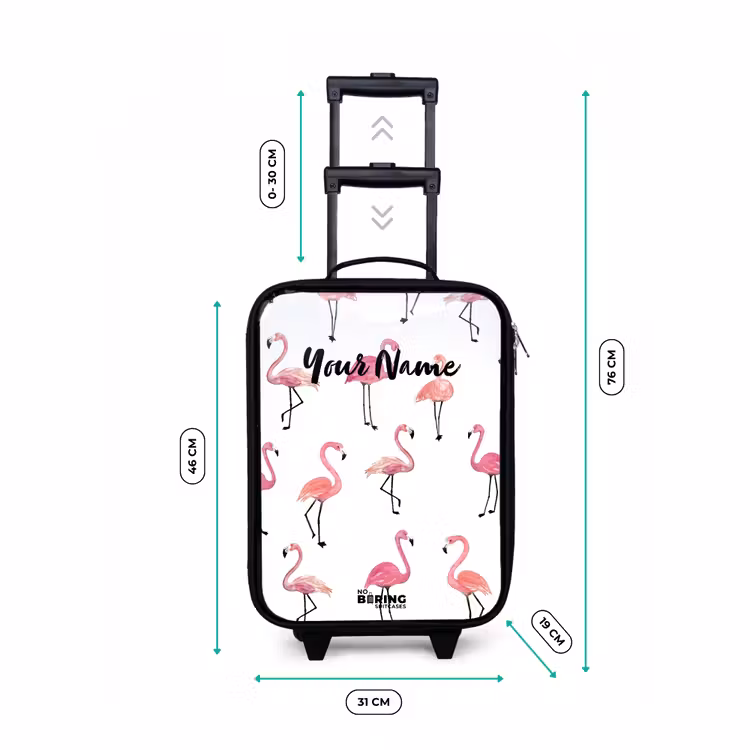 Flamingo feestje Kinderkoffer - Zwart klein -productfoto_formaten