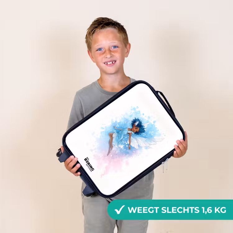 Vliegende fee in blauwe tinten Kinderkoffer - Zwart klein -sfeer4_NL