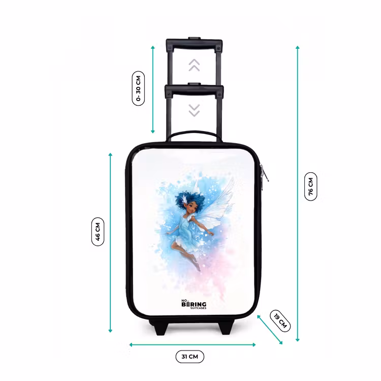 Vliegende fee in blauwe tinten Kinderkoffer - Zwart klein -productfoto_formaten