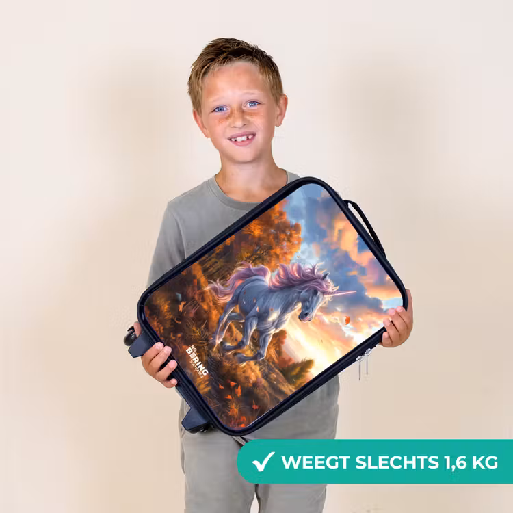 Galopperende Eenhoorn in Herfstwereld Kinderkoffer - Zwart klein -sfeer4_NL