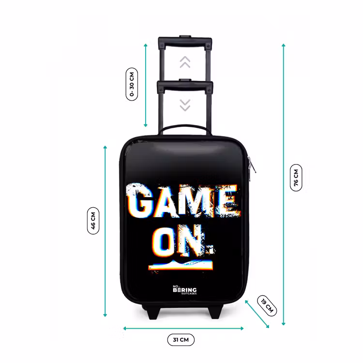 Game on in zwart wit Kinderkoffer - Zwart klein -productfoto_formaten