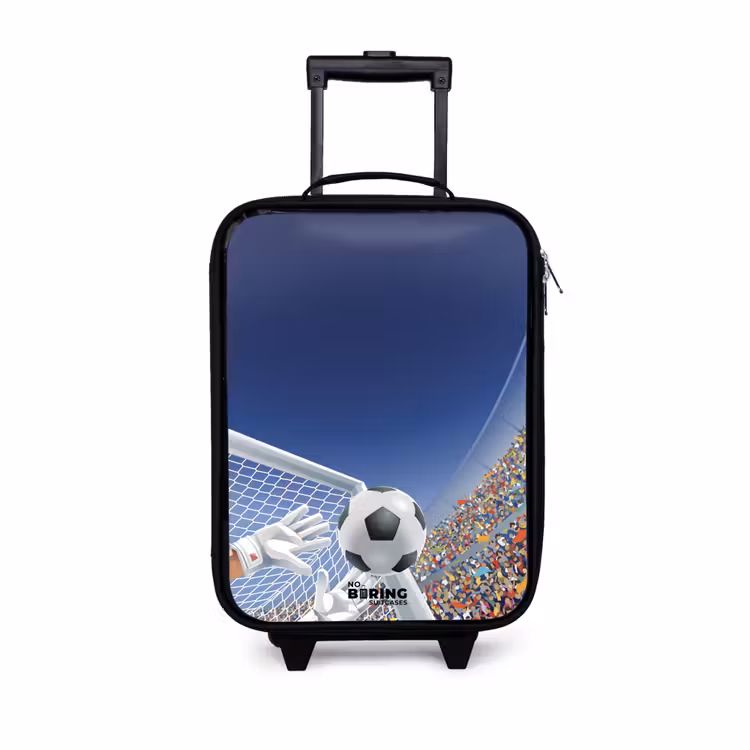 Keeper die een voetbal tegenhoud Kinderkoffer - Zwart klein -3d