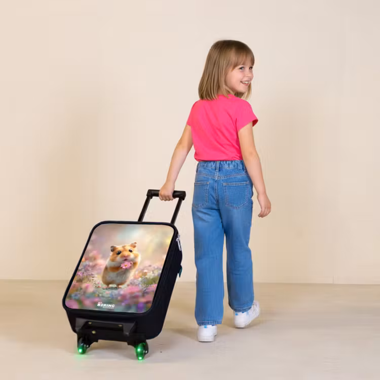 Hamster - Bloem - Natuur - Dier Kinderkoffer - Zwart klein -sfeer1