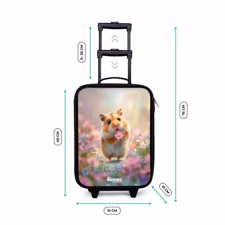 Hamster - Bloem - Natuur - Dier Kinderkoffer - Zwart klein -productfoto_formaten