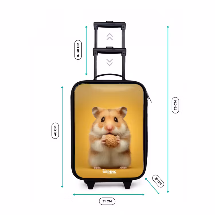Hamster - Walnoot - Dier Kinderkoffer - Zwart klein -productfoto_formaten