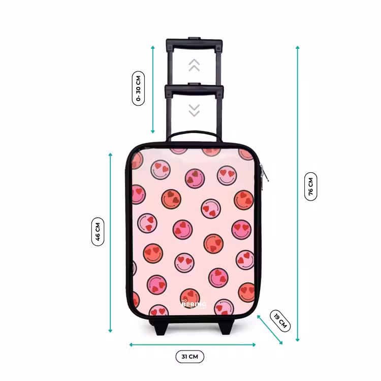 Hartje - Smiley - Patroon Kinderkoffer - Zwart klein -productfoto_formaten