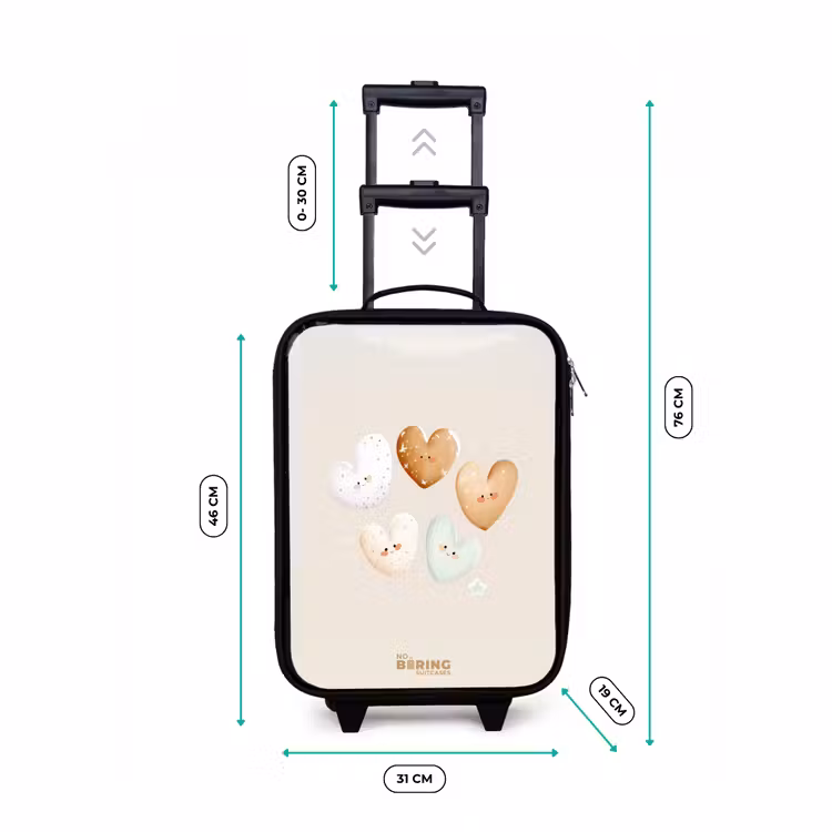Hartjes in zachte beige tinten Kinderkoffer - Zwart klein -productfoto_formaten