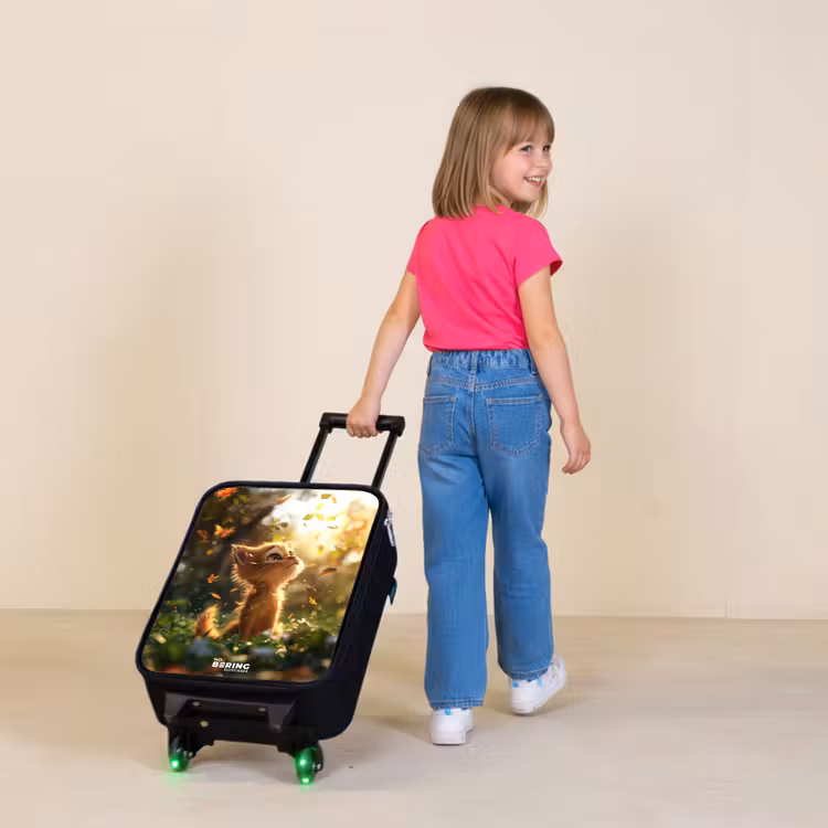 Hendrik herfstkatje Kinderkoffer - Zwart klein -sfeer1