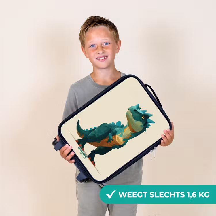 Gehoornde dino met scherpe blik Kinderkoffer - Zwart klein -sfeer4_NL