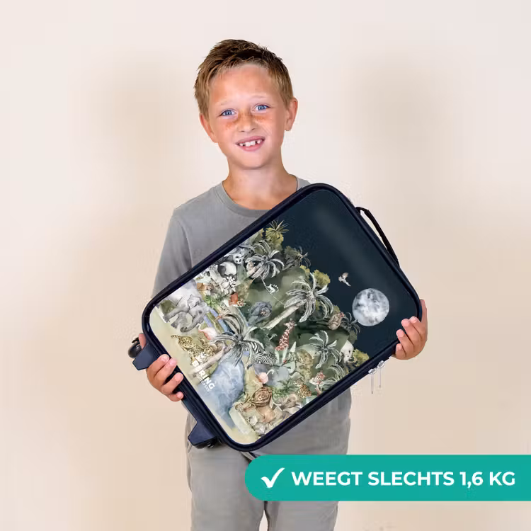 Jungle in de maneschijn Kinderkoffer - Zwart klein -sfeer4_NL