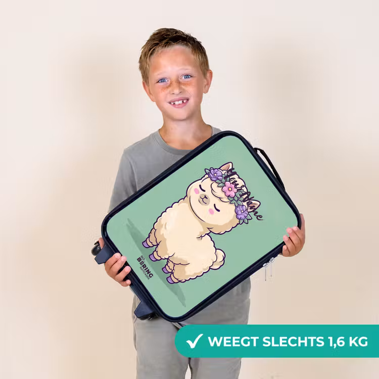 Kawai - Alpaca - Groen Kinderkoffer - Zwart klein -sfeer4_NL