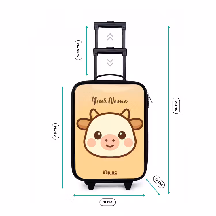 Kawai - Koe - Bruin Kinderkoffer - Zwart klein -productfoto_formaten