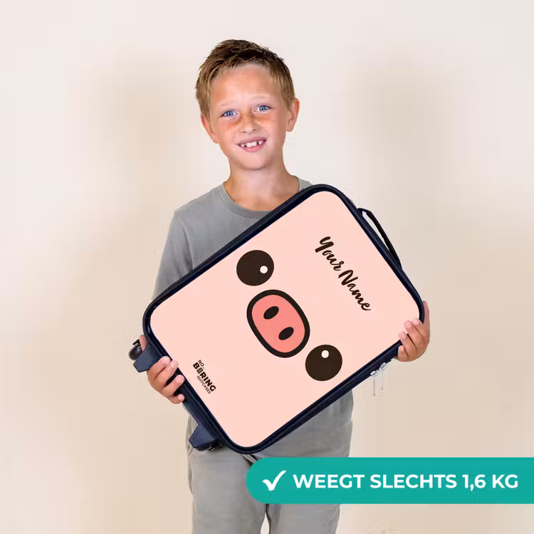 Kawai - Varken - Roze Kinderkoffer - Zwart klein -sfeer4_NL
