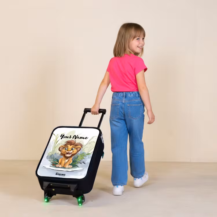 Lenny leeuwtje Kinderkoffer - Zwart klein -sfeer1