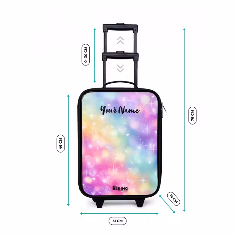 Licht - Regenboog - Hartjes Kinderkoffer - Zwart klein -productfoto_formaten