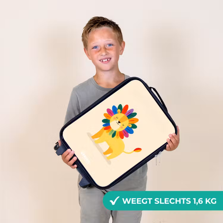 Leeuw - Manen - Kleurrijk Kinderkoffer - Zwart klein -sfeer4_NL