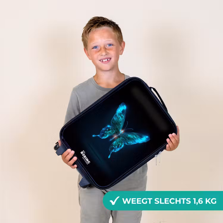 Magische digitale vlinder Kinderkoffer - Zwart klein -sfeer4_NL