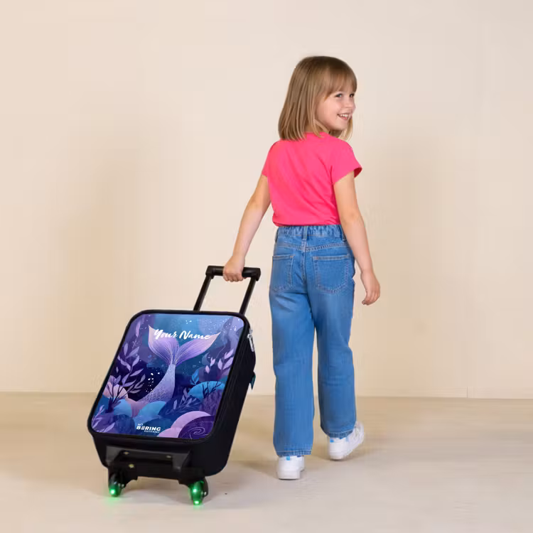 Zeemeermin - Onderwater - Paars - Blauw Kinderkoffer - Zwart klein -sfeer1