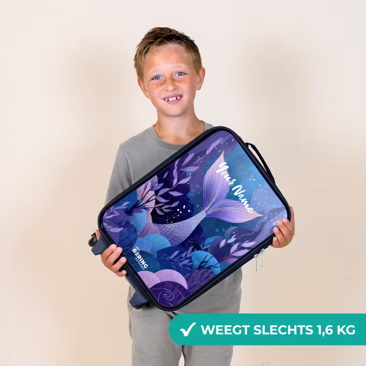 Zeemeermin - Onderwater - Paars - Blauw Kinderkoffer - Zwart klein -sfeer4_NL