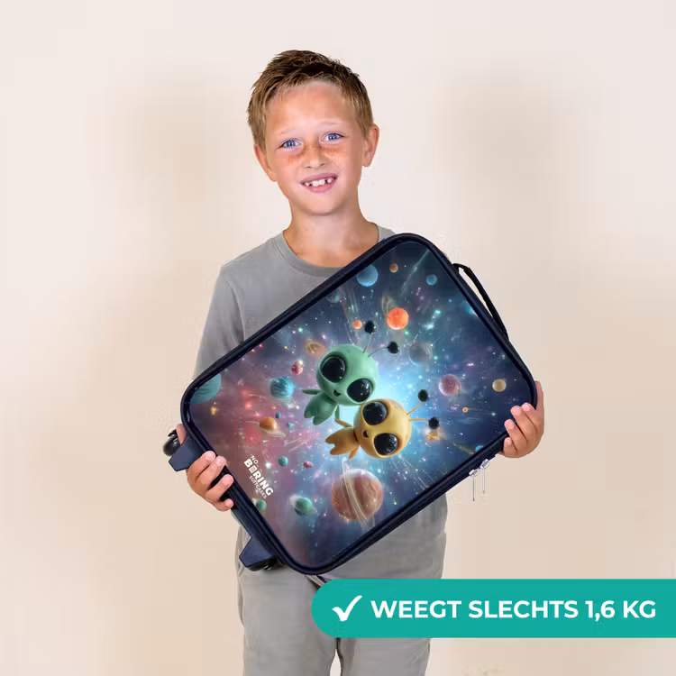 Vrolijke buitenaardse vrienden Kinderkoffer - Zwart klein -sfeer4_NL