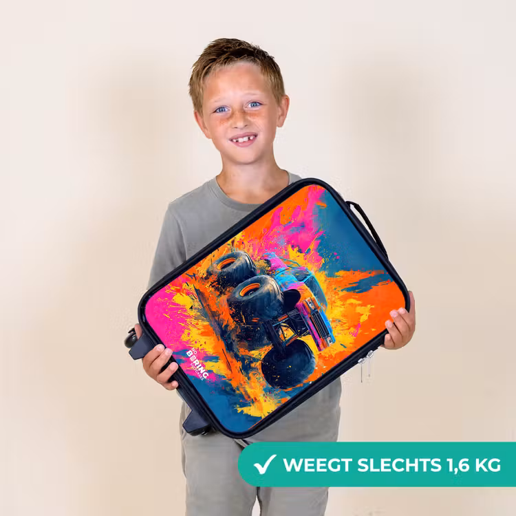 Monstertruck - Verfspatten - Kleurrijk - Explosie Kinderkoffer - Zwart klein -sfeer4_NL