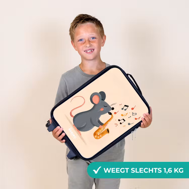 Muis - Saxofoon - Muziek Kinderkoffer - Zwart klein -sfeer4_NL