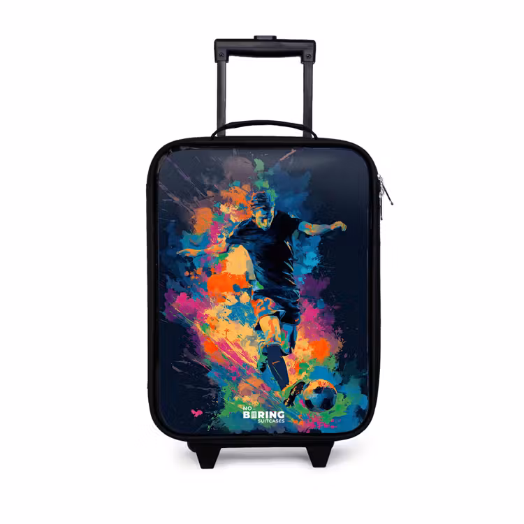 Neon - Voetballer - Kleurrijk Kinderkoffer - Zwart klein -3d
