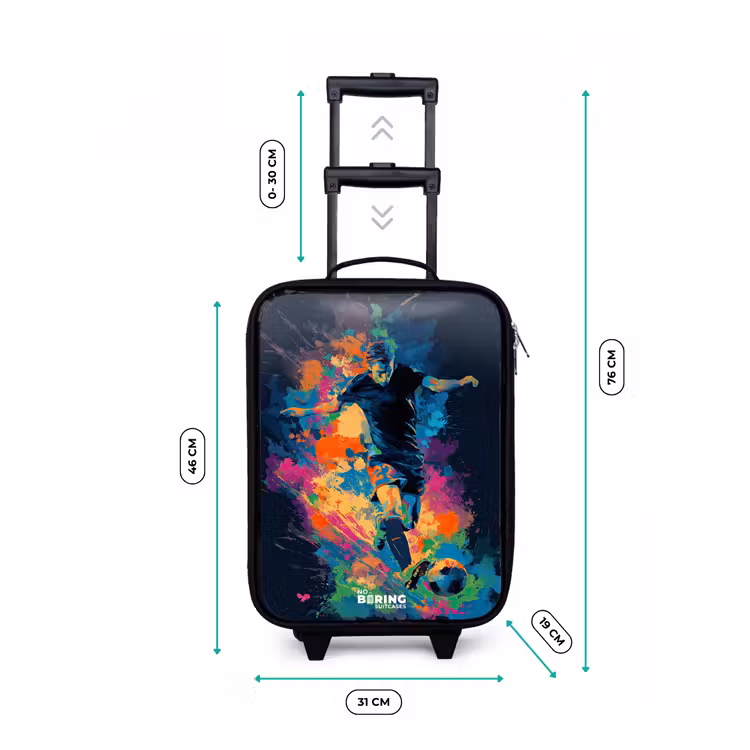 Neon - Voetballer - Kleurrijk Kinderkoffer - Zwart klein -productfoto_formaten