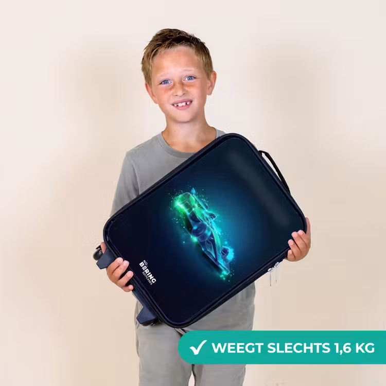 Neon racewagen in digitale stijl Kinderkoffer - Zwart klein -sfeer4_NL