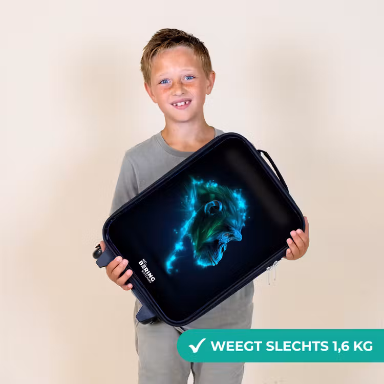 Neon silhouet van een chimpansee Kinderkoffer - Zwart klein -sfeer4_NL
