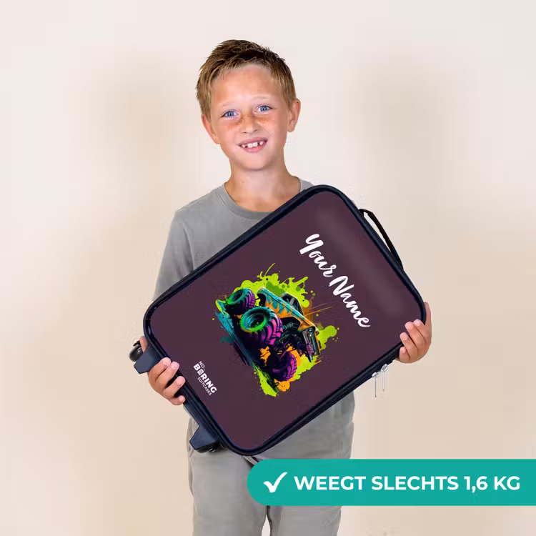 Neon Wheels Kinderkoffer - Zwart klein -sfeer4_NL