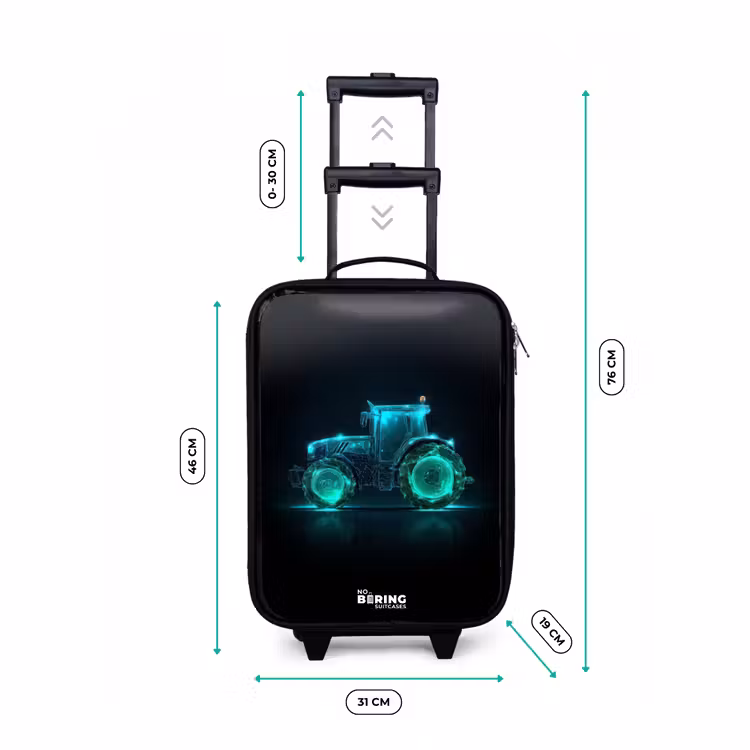 Neontractor op zwarte ondergrond Kinderkoffer - Zwart klein -productfoto_formaten