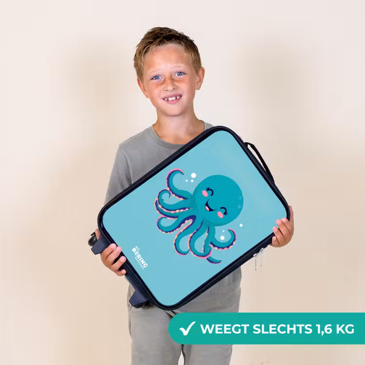 Octopus - Water - Blauw Kinderkoffer - Zwart klein -sfeer4_NL