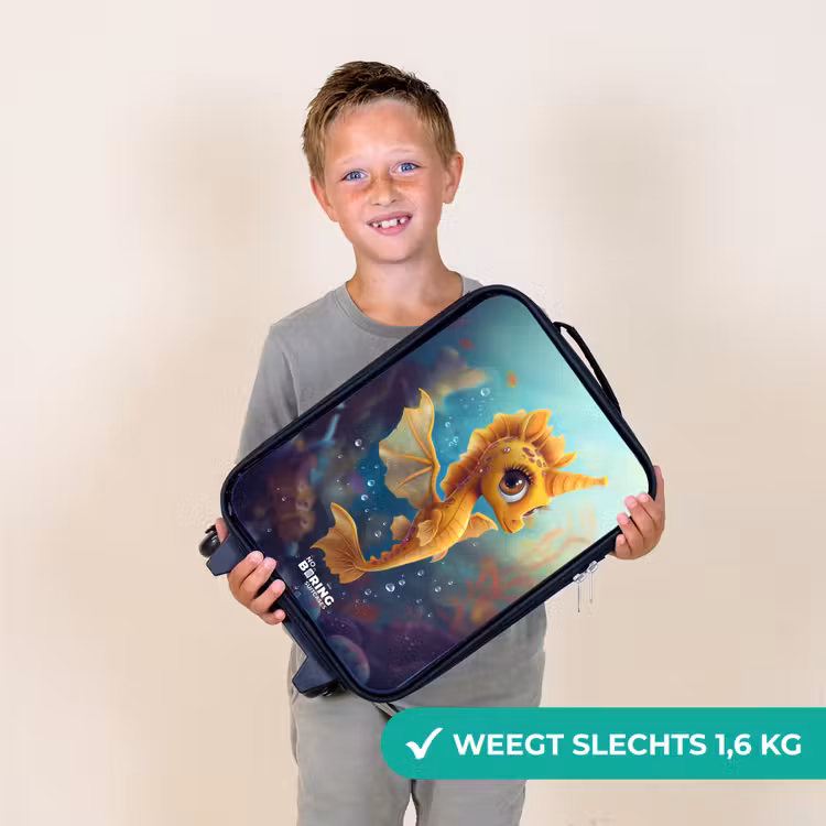 Oranje zeepaardje in het water Kinderkoffer - Zwart klein -sfeer4_NL
