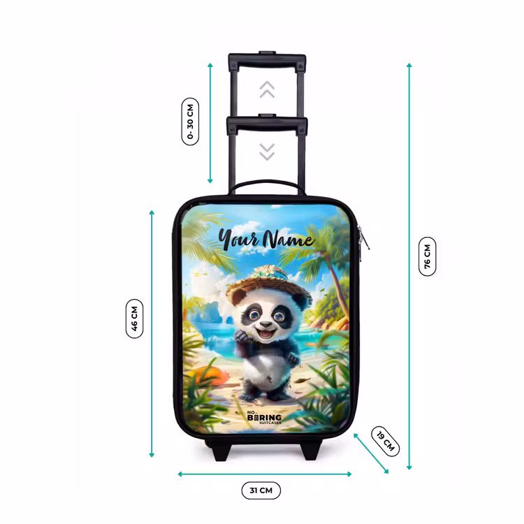 Pablo panda Kinderkoffer - Zwart klein -productfoto_formaten