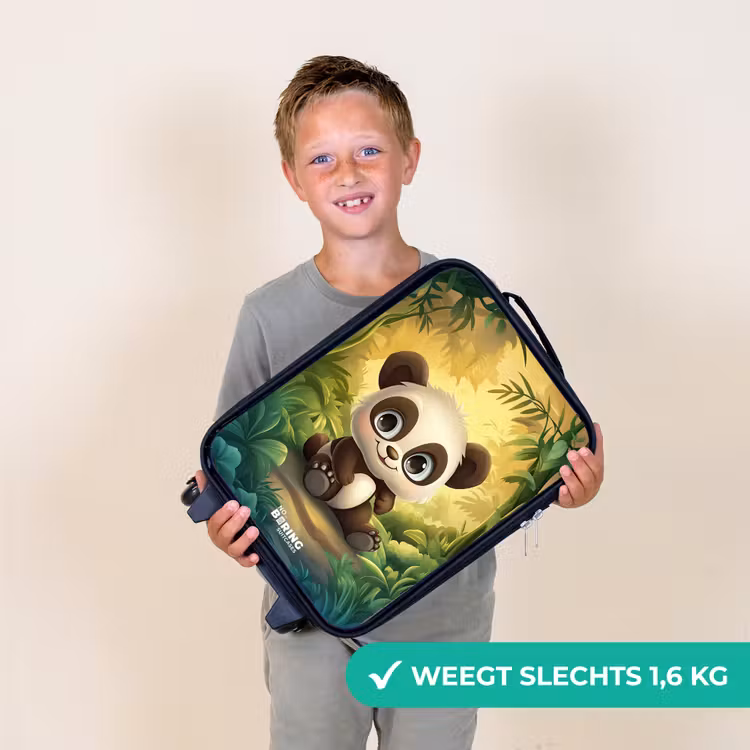 Panda - Bamboebos - Groen Kinderkoffer - Zwart klein -sfeer4_NL