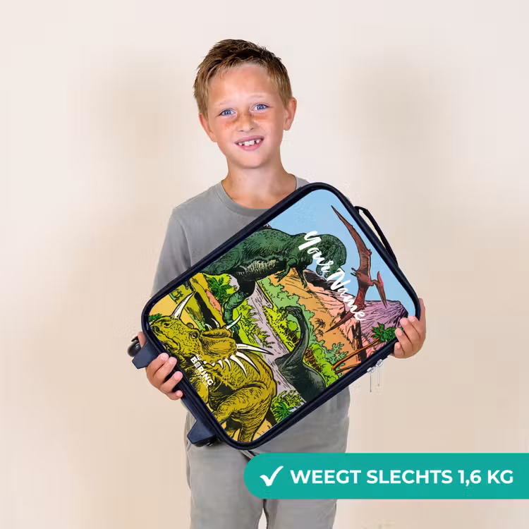 Feest in Dinosaurusland Kinderkoffer - Zwart klein -sfeer4_NL
