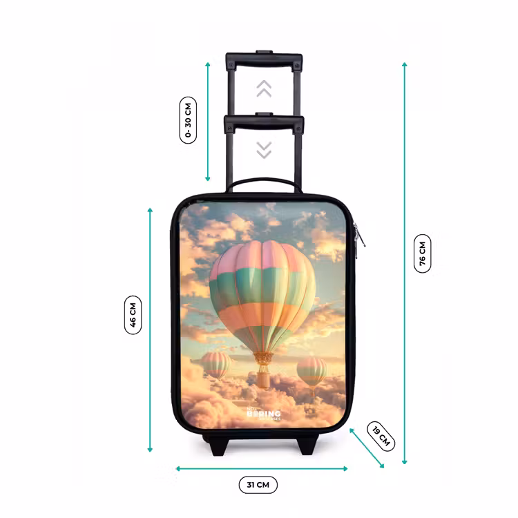 Pastel skyliner Kinderkoffer - Zwart klein -productfoto_formaten