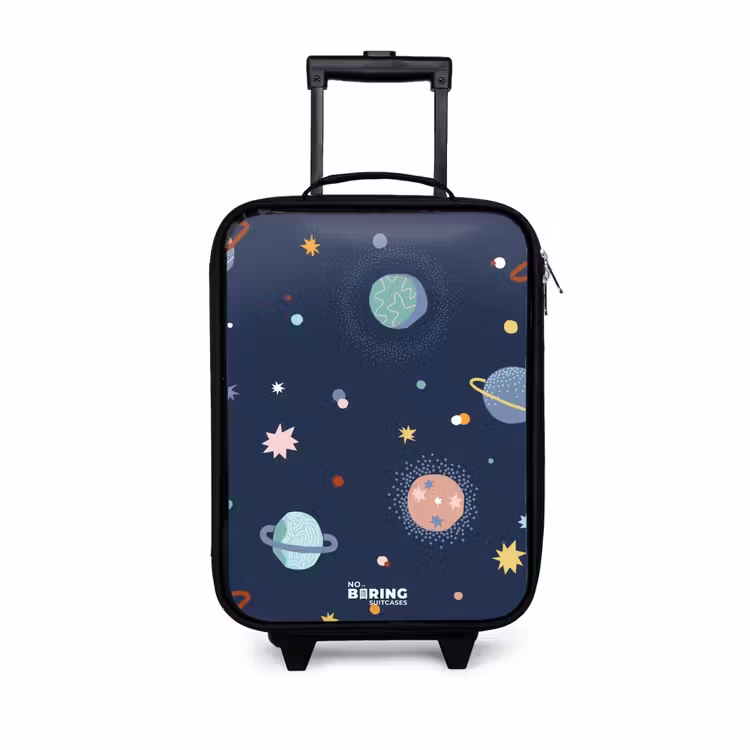 Patroon van planeten Kinderkoffer - Zwart klein -3d
