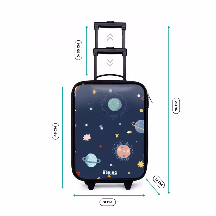 Patroon van planeten Kinderkoffer - Zwart klein -productfoto_formaten