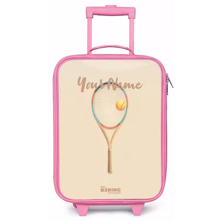 Een tennisracket in beige tinten Kinderkoffer - Roze klein -zz3dotto