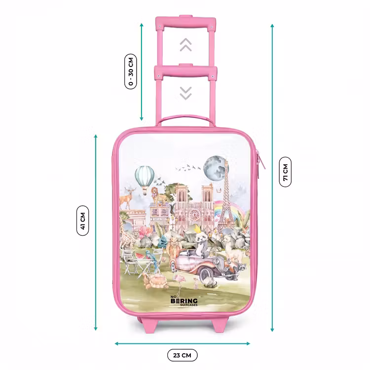 Dierlijke fantasiestad Kinderkoffer - Roze klein -productfoto_formaten