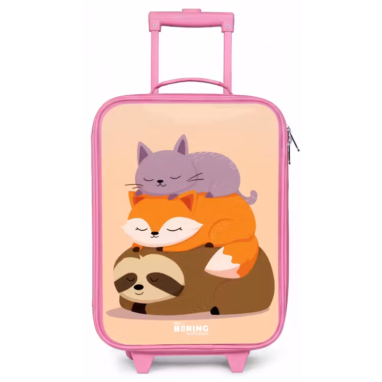 Dieren - Slapen - Samen Kinderkoffer - Roze klein -zz3dotto